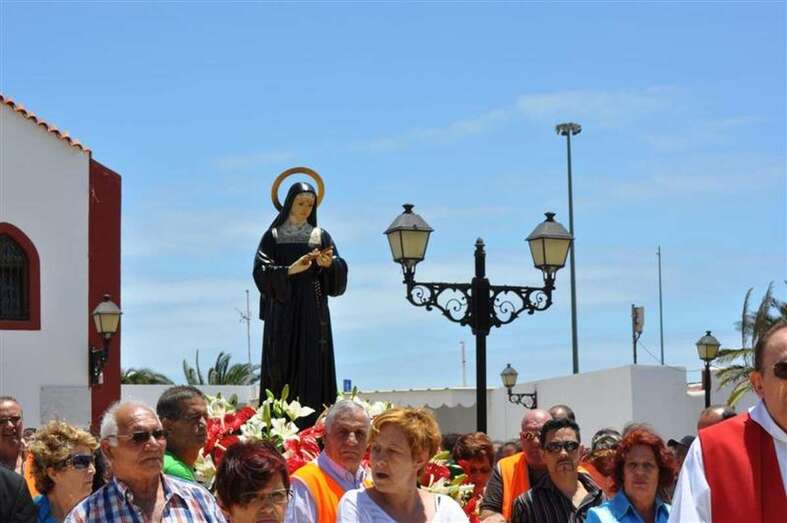 Imagen de Santa Rita de Casia venerada en el templo de Ojos de Garza-Telde/TA.